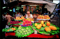 A fruit-seller at Bohri Mohalla.