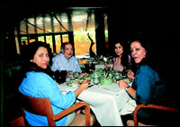 Table for four at India Jones, from left, Rohita Doshi, Harish Chaganlal, Gayatri Madhwani and Gigi.