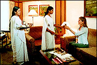 Guests are received warmly at the centre and then taken to the treatment rooms.