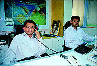 The Godhani brothers, Manojbhai and Hiteshbhai, at the work station.