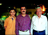 Three generations of the Bahai Eshraghi family, from right, Aziz, his son Zia, and Zias son Mahsheed, at Golden Star.