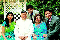 Maharashtra minister Rajendra Darda and wife Ashoo with sons Rishi and Karan and daughter-in-law Sheetal at the home in Aurangabad.