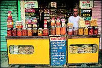 The Aurangpura Market also has several shops and stalls selling pickles, chutneys, murabas and spice powders like these two.
