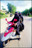 You cannot believe how cosmopolitan and secular Aurangabad is. A pair of young Muslim women zip around the city on a scooter.