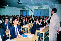 Vice-Principal Satish Jayaram takes a class at the IHM.