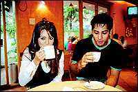 She, V or coffee? Mahima and Vivaan get close for comfort.
