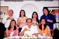 The UpperCrust tea drinkers, standing, from left: Dilip Sardesai, Aarti Chhabria, Poonam Bhagat, Laxman Shreshta. Sitting, from left: Meera Gandhi, M. N. Singh, Poonam Malhotra.