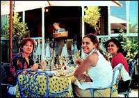 The author, Linda  of Le Quartier Francais and Inge Gouws of Wines of South Africa.