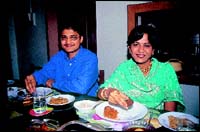 Son Vishwavijay and daughter-in-law Sumitra.