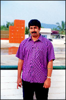 Sreeram Atluri at his seafood processing plant in Vizag, some samples of the world-class shrimp he exports to the West.