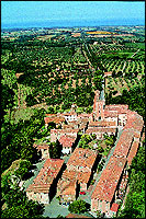 An aerial view of Bolgheri.