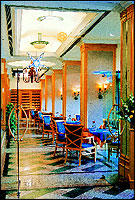 The Coral Reef restaurant, a fine dining place where the speciality cuisines are Calicut non-vegetarian food and Ayurveda saatvik food.