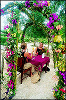 A flower canopy at Smiles made specially to celebrate a private birthday party.
